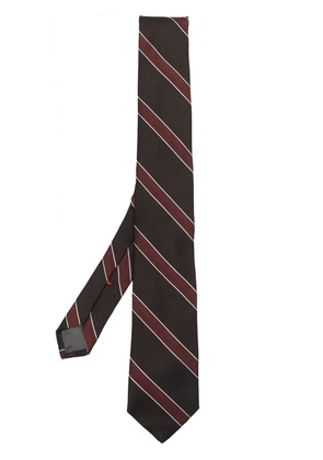 Dell'oglio diagonal stripe-print tie - Brown