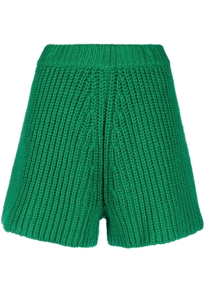 Alanui high-waisted knitted shorts - Green