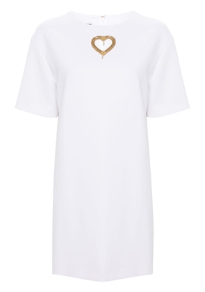 Moschino heart cut-out mini dress - White