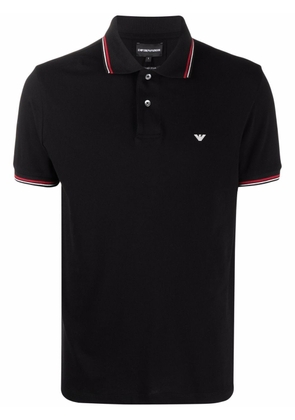 Emporio Armani logo-print polo shirt - Black