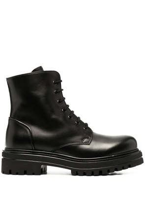 Scarosso Megan lace-up leather boots - Black