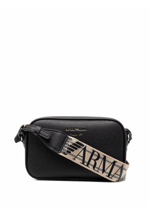 Emporio Armani logo-print strap crossbody bag - Black