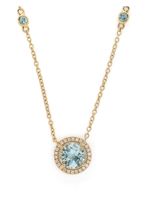 Kiki McDonough 18kt yellow gold Grace blue topaz and diamond pendant necklace