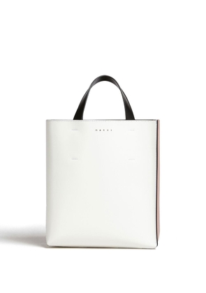 Marni Museo drawstring leather tote bag - White