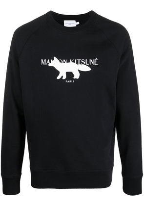 Maison Kitsuné logo-print sweatshirt - Black