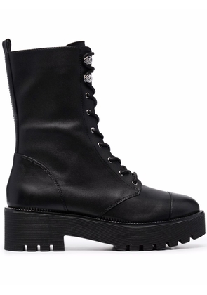Michael Michael Kors Bryce leather platform combat boots - Black