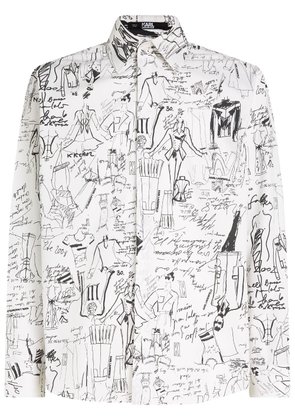 Karl Lagerfeld Hun's Pick sketch-print shirt - White