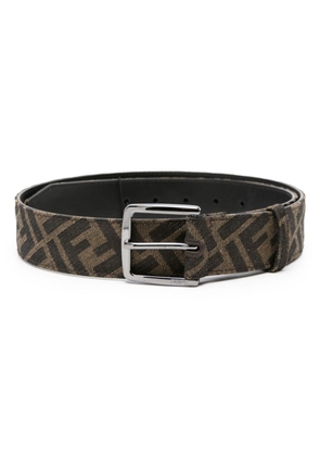 FENDI FF-pattern leather belt - Brown