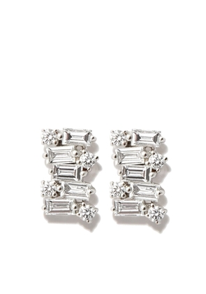 Suzanne Kalan 18kt white gold diamond stud earrings - Silver
