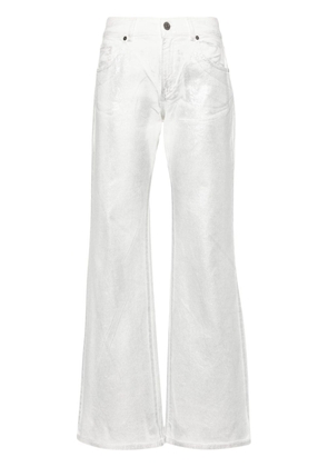 P.A.R.O.S.H. metallic-finish mid-rise jeans - White