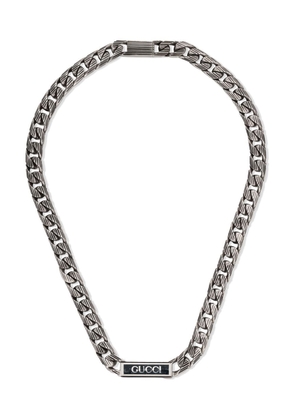 Gucci logo enamel necklace - Silver