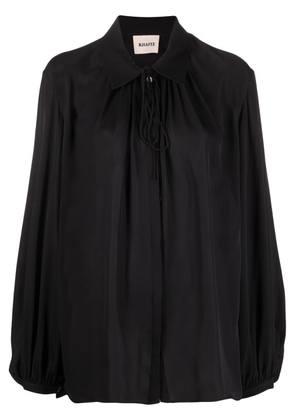 KHAITE pleated silk blouse - Black