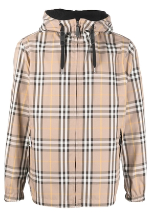 Burberry Stanford reversible plaid hooded jacket - Brown