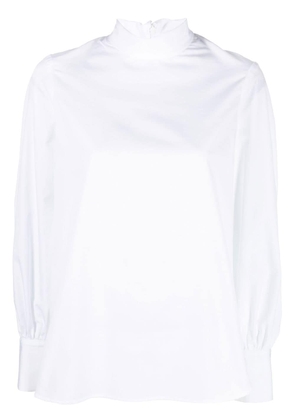 Alberto Biani roll-neck long-sleeve blouse - White