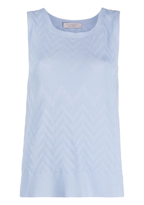 D.Exterior zig-zag knitted tank top - Blue