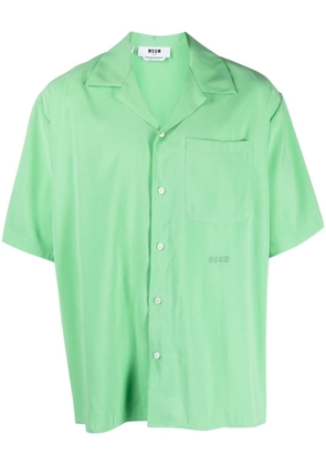 MSGM embroidered-logo short-sleeve shirt - Green