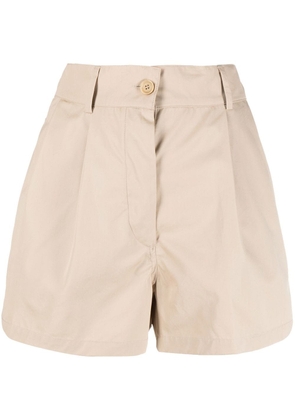 ASPESI cotton high-waisted shorts - Neutrals