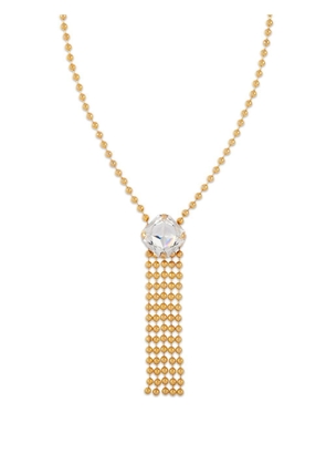 Susan Caplan Vintage 1990s chain tassel Swarovski necklace - Gold