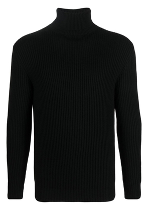 Tagliatore roll neck wool sweatshirt - Black