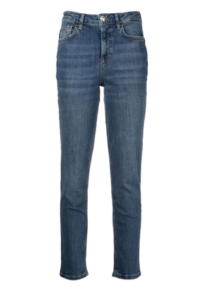 LIU JO logo-patch mid-rise skinny jeans - Blue