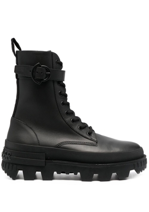 Moncler calf leather lace-up boots - Black