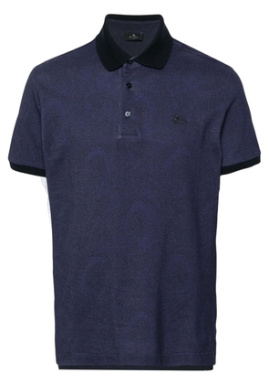 ETRO paisley-print cotton polo shirt - Blue