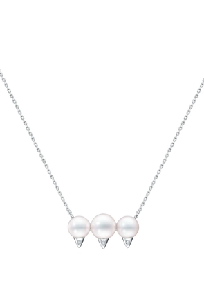 TASAKI 18kt white gold Collection Line Danger neo diamond pavé necklace - Silver