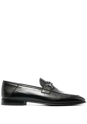 Roberto Cavalli monogram-plaque leather loafers - Black