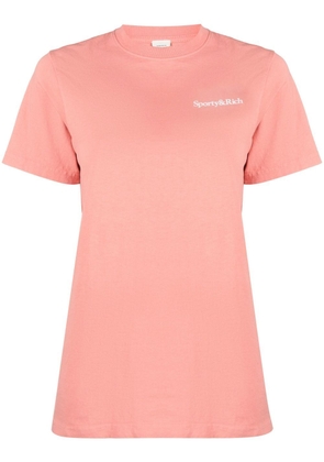 Sporty & Rich logo-print crew-neck T-shirt - Pink