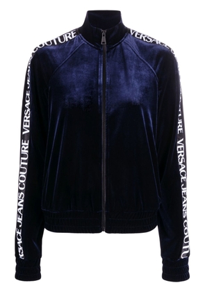 Versace Jeans Couture logo-tape zipped sweatshirt - Blue
