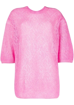 Malo pointelle-knit jumper - Pink