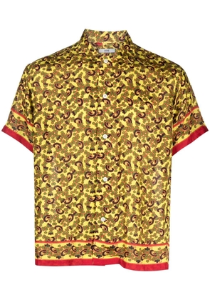 BODE paisley-print short-sleeved silk shirt - Yellow
