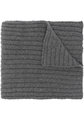 Paul & Shark logo-patch ribbed wool scarf - Grey