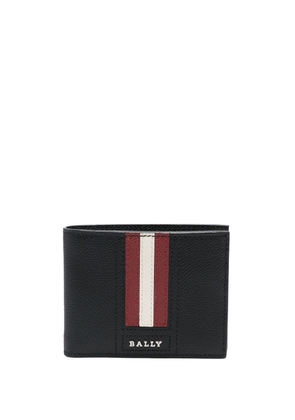 Bally stripe logo grained-leather wallet - Black