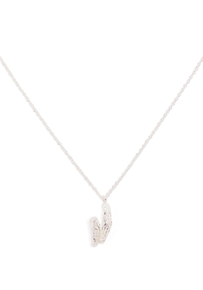 LOVENESS LEE V alphabet pendant necklace - Silver