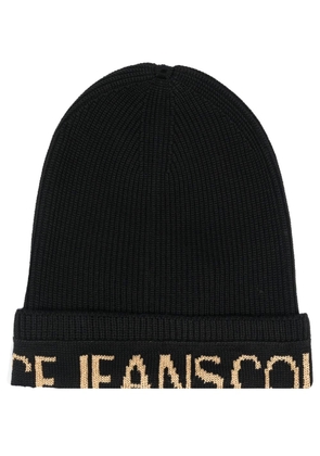 Versace Jeans Couture ribbed-knit wool-blend beanie - Black