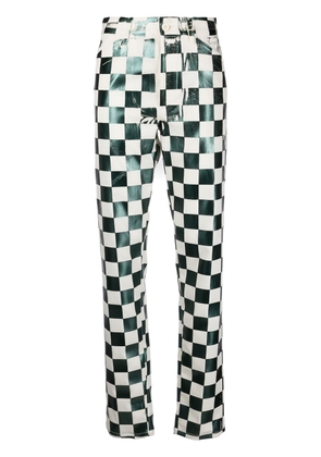MM6 Maison Margiela checkerboard print trousers - Green