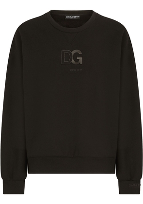 Dolce & Gabbana 3D DG logo-patch crew-neck sweatshirt - Black