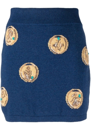 Barrie zodiac signs knit skirt - Blue