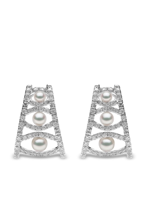 Yoko London 18kt white gold Raindrop pearl and diamond earrings - Silver