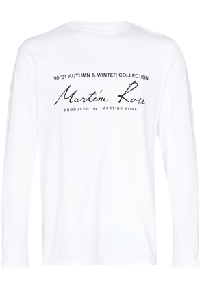 Martine Rose logo print long-sleeved T-shirt - White