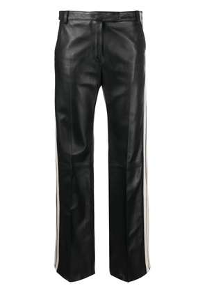 Palm Angels side stripe leather trousers - Black
