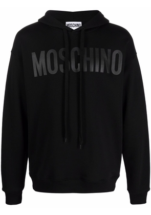 Moschino logo-print cotton hoodie - Black