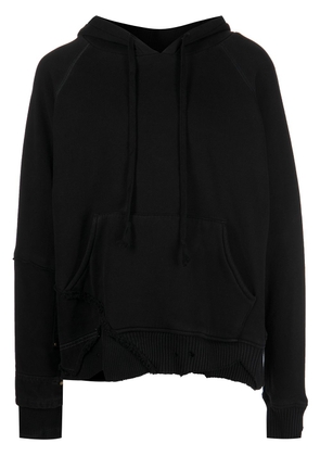 Greg Lauren patchwork cotton hoodie - Black