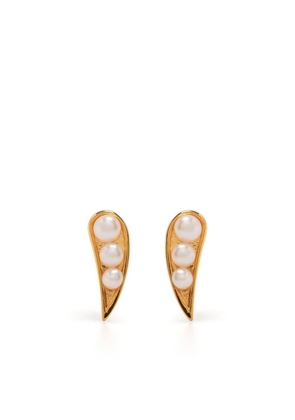 Rachel Jackson pearl-embellished stud earrings - Gold