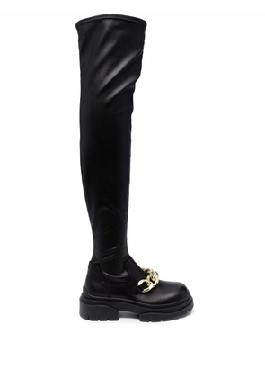 Ash chain-detail knee-high boots - Black