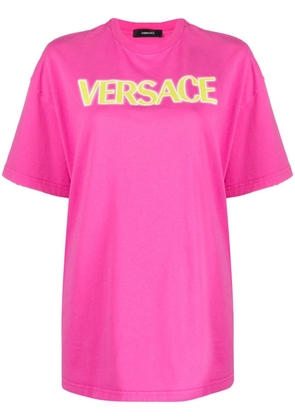 Versace logo-print cotton T-shirt - Pink