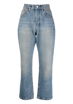 Victoria Beckham high-rise washed cropped jeans - Blue