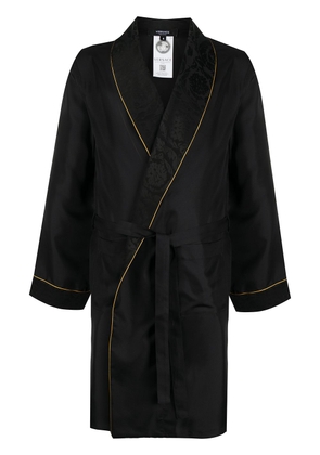 Versace jacquard silk robe - Black