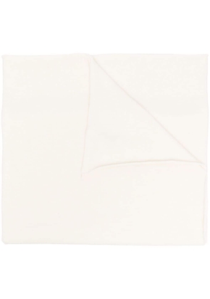 Jil Sander cashmere logo-patch scarf - White